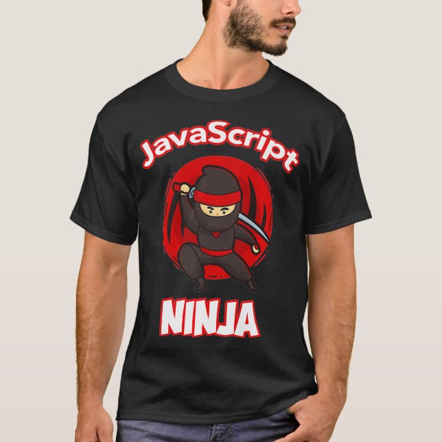 T-shirt JavaScript Ninja Programmer Premium  (Devant)