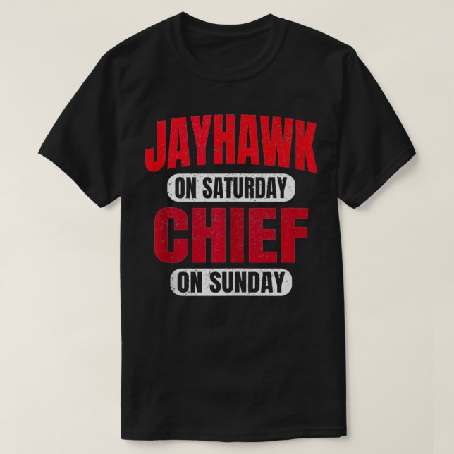 T-shirt Jayhawk le samedi chef le dimanche Tee Kansas Cit (Design devant)
