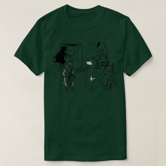 T-SHIRT JAZZ CATS (2)  (Design devant)