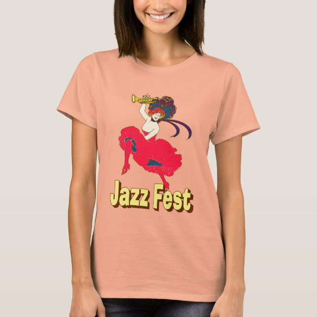 T-shirt Jazz Fest Lady with Horn (Devant)