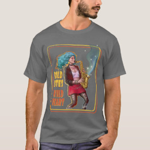 T-shirt Jazz Rock Girl Power – Joueuse de Saxophone