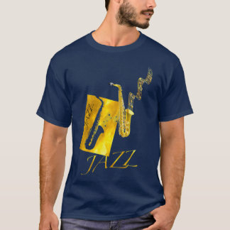 T-shirt Jazz Sax Saxophone Gold