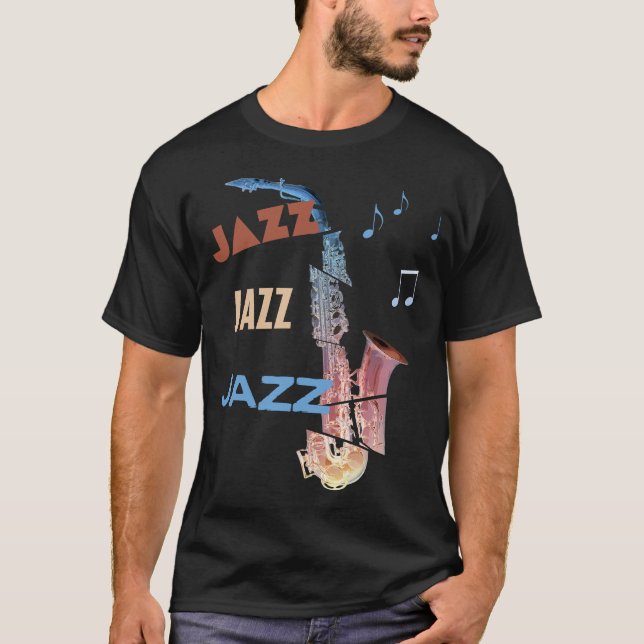 T-shirt Jazz Saxophone Art moderne (Devant)