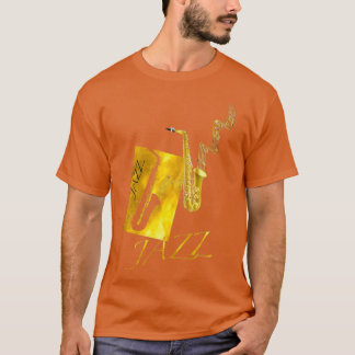T-shirt Jazz Saxophonistes Cadeau Gold Sax Notes musicales