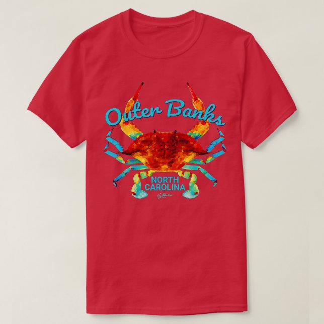 T-shirt JCombs Outer Banks NC Blue Crab (Design devant)