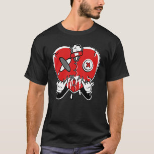 T-shirt JD 4 Red Thunder Cœur qui pleure Red Thunder 4s M