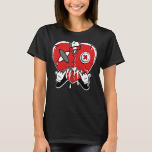 T-shirt JD 4 Red Thunder Heart Pleurer Red Thunder 4s Matc