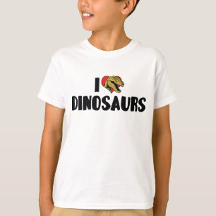 T-shirt Je adore les dinosaures à cœur - Chasseur de fossi