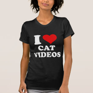 T-shirt Je adore les vidéos de chats