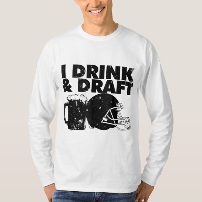 T-shirt Je Bois et Ébauche drôle Imaginaire Football tiran (Devant)