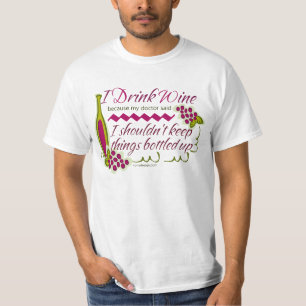 T-shirt Je bois la citation d'humour de vin
