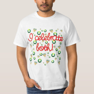 T-shirt Je célèbre Noël et Hanoukka