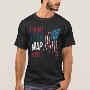 T-shirt Je Chasse. Je Poissonne. Je Fais La Sieste. Je Rép