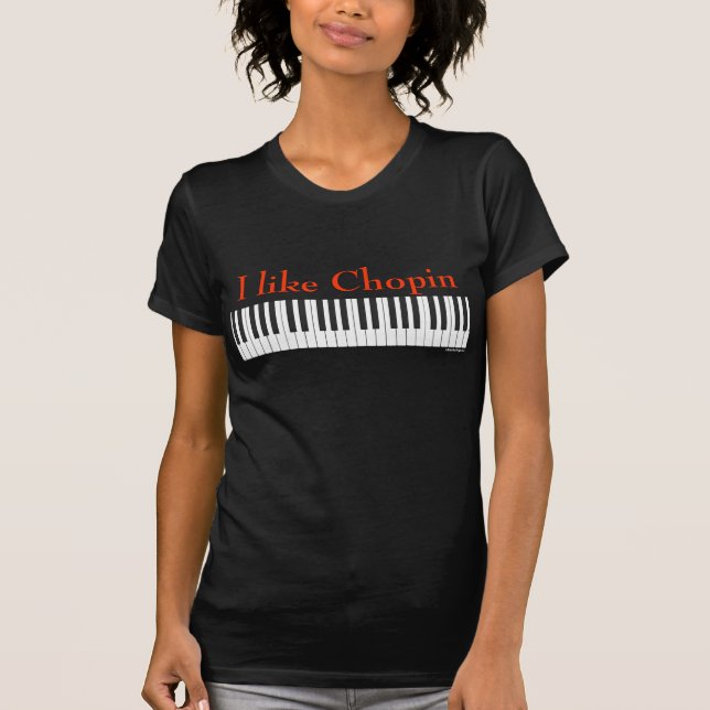 T-shirt "Je chemise de piano aime Chopin" (Devant)