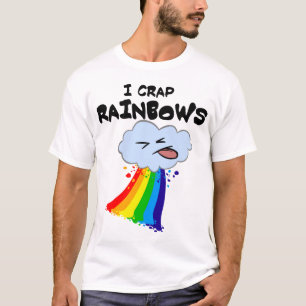 T-shirt Je chie la pièce en t d'arcs-en-ciel