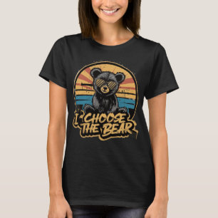 T-shirt Je Choisis L'Ours Drôle Lunettes De Soleil Vintage