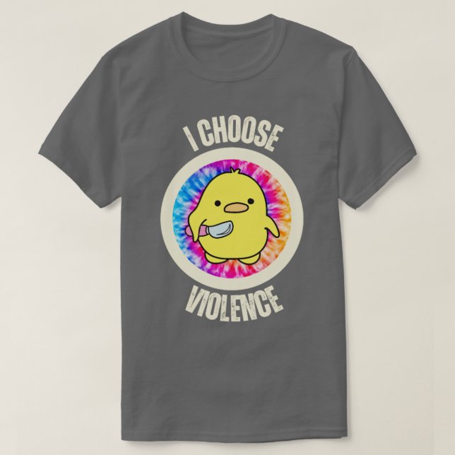 T-shirt Je choisis Violence Cute Chat avec Couteau (Design devant)