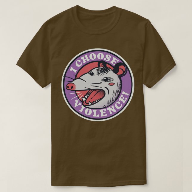 T-shirt Je choisis Violence Skunk Opossum par Tobe Fonseca (Design devant)