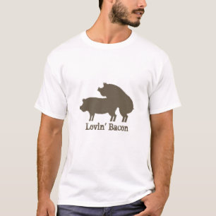 T-shirt Je coeur bacon drôle Bacon Amateurs, J'aime Bacon