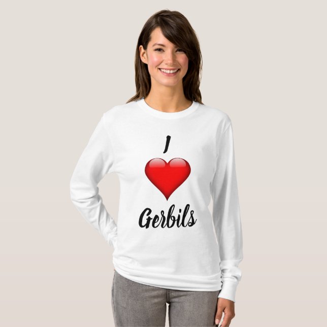 T-shirt Je Coeur Gerbils Chemise (Devant entier)