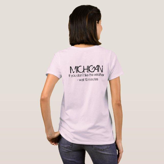 T-shirt Je coeur les Grands Lacs, humour du Michigan (Dos entier)
