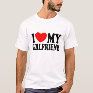 T-shirt Je Cœur Ma Copine, J'Aime Ma Petite Amie, Saint Va