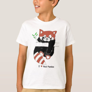 T-shirt Je Coeur Pandas Rouges