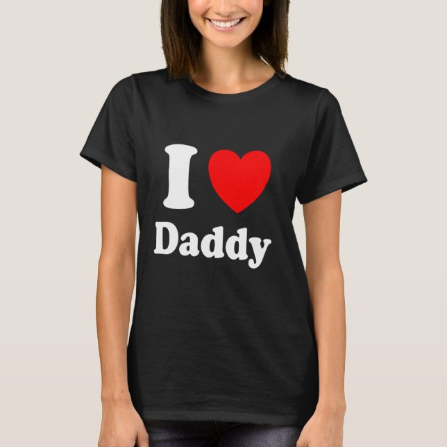 T-shirt Je Coeur Papa J'Aime Papa Long Manches (Devant)
