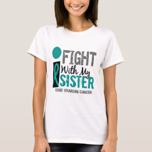 T-shirt Je combats avec mon Cancer ovarien de soeur