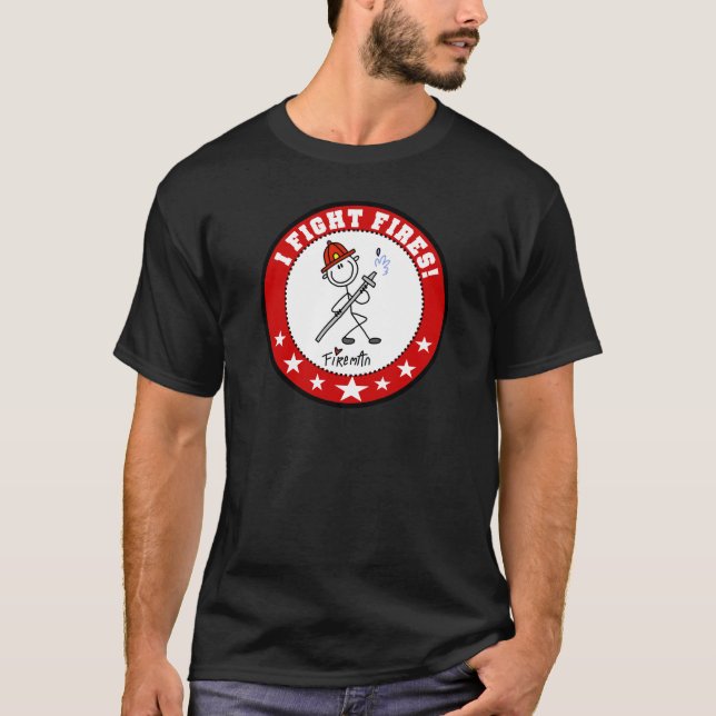 T-shirt Je combats le sapeur-pompier des feux (Devant)
