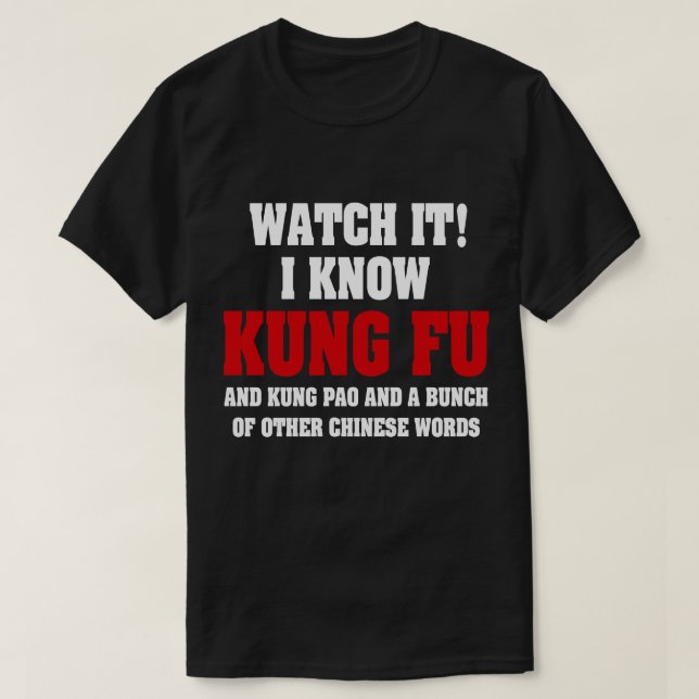 T-shirt Je connais Kung Fu et Kung Pao - Funny Martial Art (Design devant)