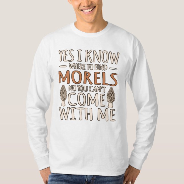 T-shirt Je Connais Morels Chasse Chasse De Champignons Myc (Devant)