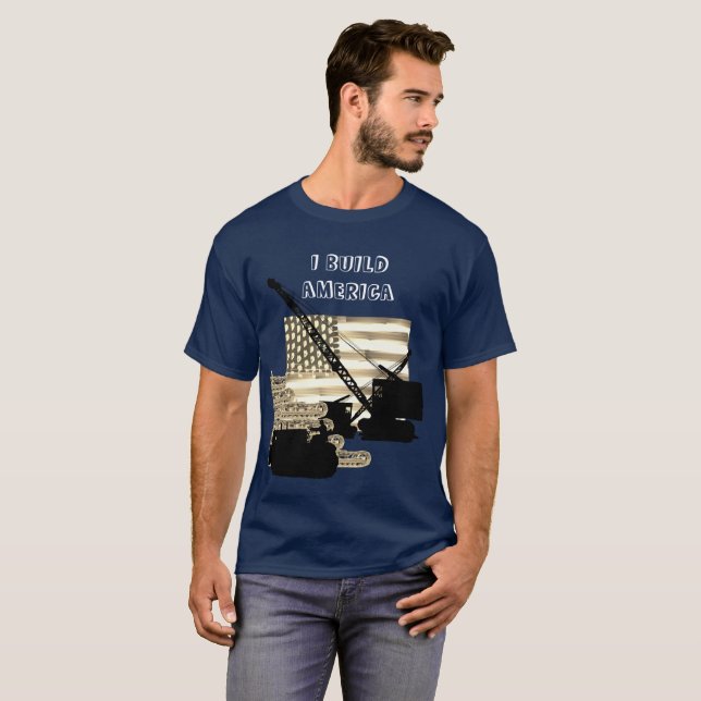 T-SHIRT JE CONSTRUIS LE DRAPEAU PATRIOTIQUE OPÉRANT (Devant entier)