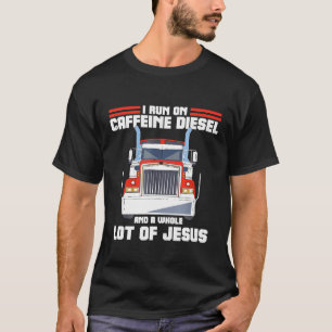 T-shirt Je Coure À La Caféine Diesel Jésus Christian Truck