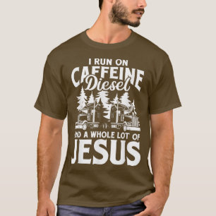 T-shirt Je Coure Sur La Caféine Diesel & Jésus Trucker Cam