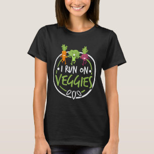 T-shirt Je cours avec des légumes Drôle de coureur végane