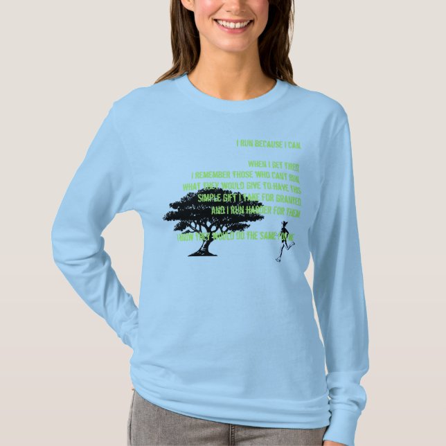 T-shirt Je cours parce que je peux…. (Devant)