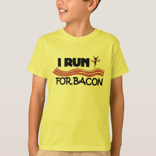T-shirt Je cours pour Bacon - Une chemise à coulisse amus