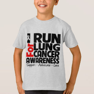 T-shirt Je cours pour la conscience de cancer de poumon