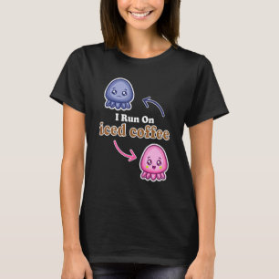 T-shirt Je Cours Sur Du Café Glacé Cute Octopus Réversible