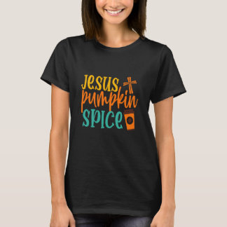 T-shirt Je cours sur Jésus et Citrouille épices Jésus blan