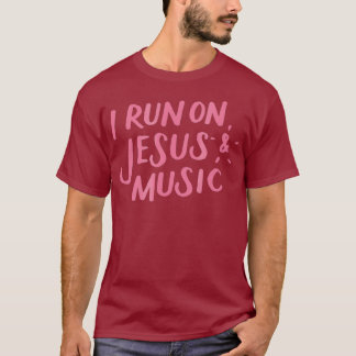 T-shirt Je cours sur Jésus et la musique Tee Drôle chrétie