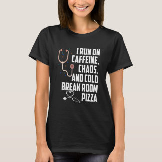 T-shirt Je Cours Sur La Caféine Chaos Et Cold Break Room P