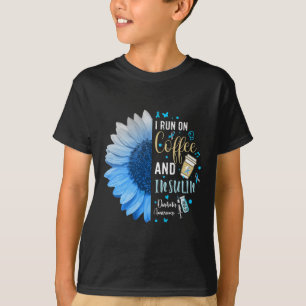 T-shirt Je Cours Sur Le Café Et L'Insuline Cadeau Pour Le 