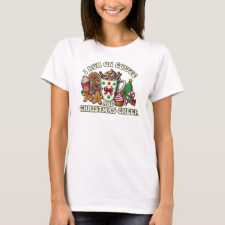 T-shirt Je cours sur le café et Noël, drôle