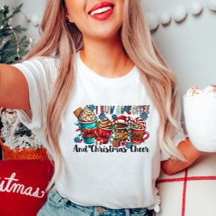 T-shirt Je cours sur le café Noël Cheer Teer