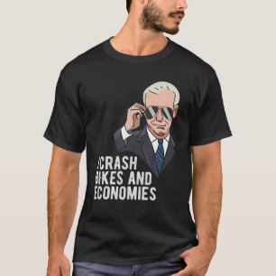 T-shirt Je Crash Vélos Et Économies, Drôle Joe Biden Falli