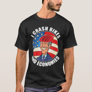 T-shirt Je Crash Vélos Et Économies, Joe Biden Tombant