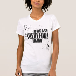 T-SHIRT "JE CRÉE DONC JE SUIS" PEINTURE NOIRE SPLASH