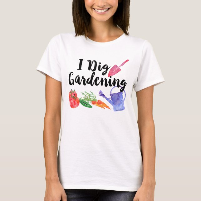 T-shirt Je creuse le jardinier mignon de jardinage de (Devant)